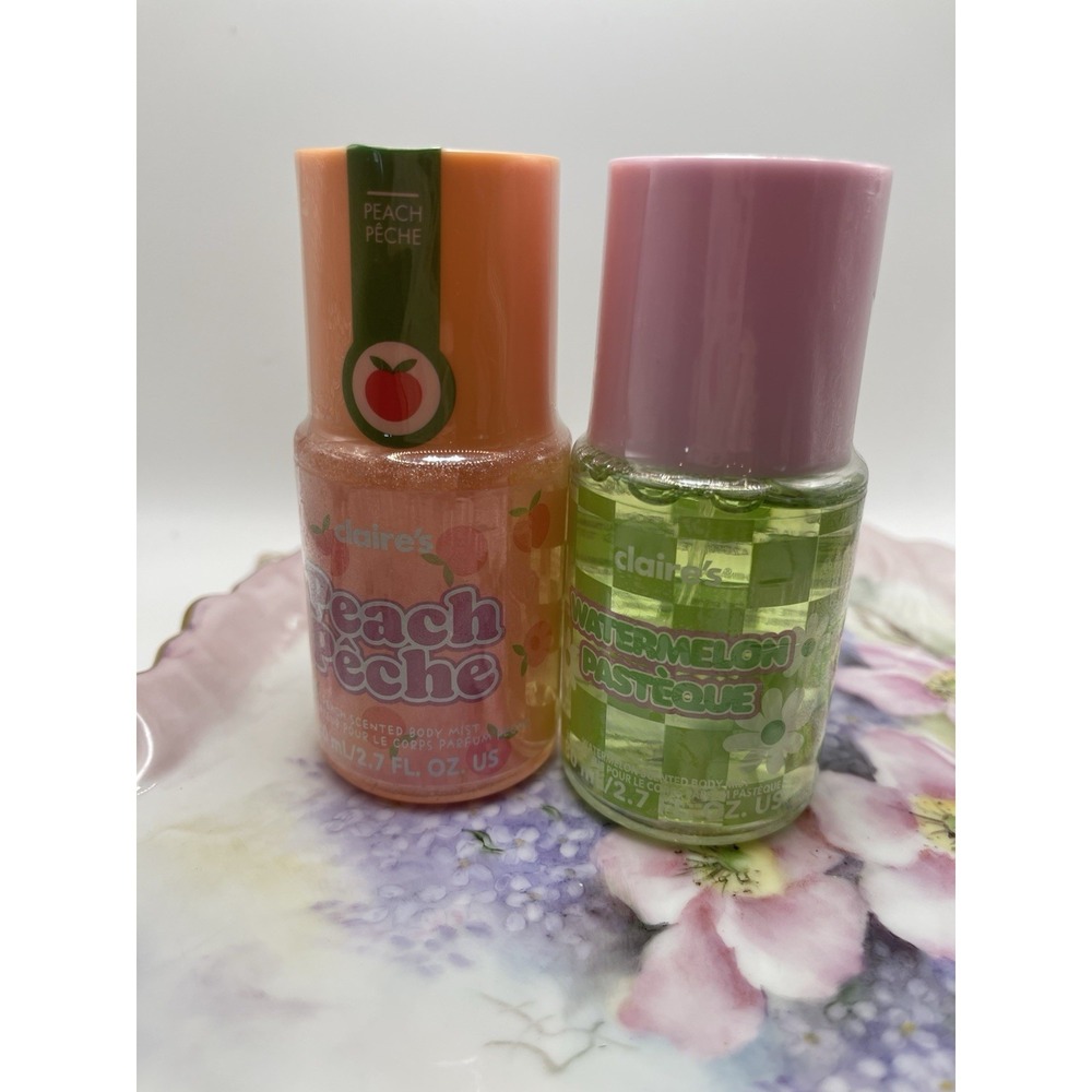 Claire's Peach Body Mist Perfume Spray w/Glitter 80ml/2.7fl oz  And Watermelon